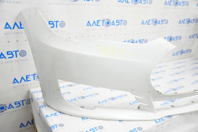 Front bumper bare Tesla Model S 12-15 pre-rest, without parking sensors, white, broken crepe, broken fragments, scratches