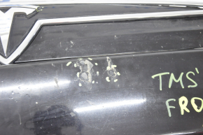 Radiator grill assembly Tesla Model S 12-15 pre-rest, without parking sensors, broken emblem, scratches, sand