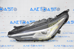 Headlight front left naked Infiniti QX50 19-20 LED broken glass, cracks in the housing