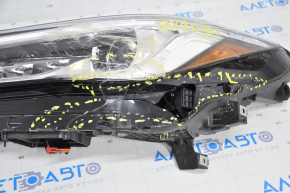 Headlight front left naked Infiniti QX50 19-20 LED broken glass, cracks in the housing
