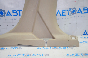 Center pillar trim lower right Nissan Rogue 14-20 beige, without plug