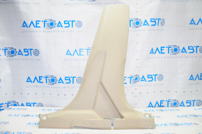 Lower right center pillar trim Nissan Rogue 14-20 beige, without plug, plastic turned white, scratch