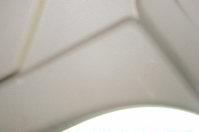 Lower right center pillar trim Nissan Rogue 14-20 beige, without plug, plastic turned white, scratch