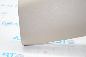 Lower left center pillar trim Nissan Rogue 14-20 beige, scratches, no plug, plastic turned white