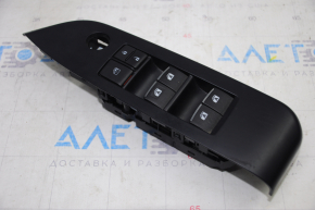 Front left window lift control Toyota Highlander 14-19 black with chrome, 4 auto, with black trim