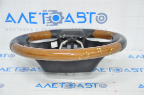 Naked steering wheel Lexus ES300h ES350 13-16 prerest leather black light wood scratches, pokes on wood