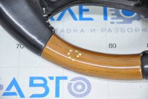 Naked steering wheel Lexus ES300h ES350 13-16 prerest leather black light wood scratches, pokes on wood