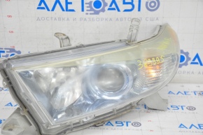 Headlight front left Toyota Highlander 11-13 bare, hybrid, halogen, for polishing