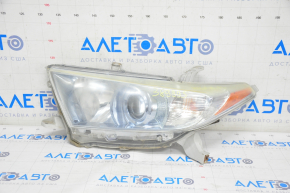 Headlight front left Toyota Highlander 11-13 bare, hybrid, halogen, for polishing