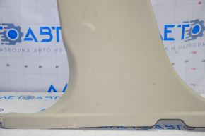 Lower left center pillar trim Ford Fusion mk5 13-16 beige, broken crepe, whitened plastic, scratches