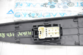 Rear right window lift control Toyota Highlander 08-13 manual, with overlay, black