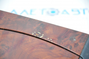 Center console trim with cup holder Toyota Highlander 11-13 dark wood, scratches