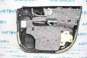 Door trim card front left Toyota Highlander 08-10 black, with insert under dark wood, JBL, worn