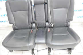 Rear row of seats 2nd row Toyota Highlander 08-13 gray black, worn