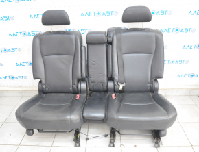 Rear row of seats 2nd row Toyota Highlander 08-13 gray black, worn