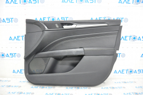 Door trim card front right Ford Fusion mk5 17-20 titanium, leather black, with backlight, crack on molding