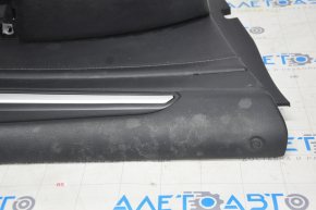 Door trim card front left Ford Fusion mk5 17-20 titanium, black leather, with backlight, cracks on molding, under chemical