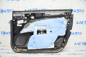 Door trim card front left Ford Fusion mk5 17-20 titanium, black leather, with backlight, cracks on molding, under chemical