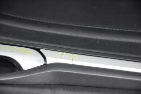 Door trim card front left Ford Fusion mk5 17-20 titanium, black leather, with backlight, cracks on molding, under chemical