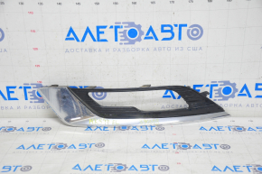 Front bumper grille left Ford Fusion mk5 17-18 under fog lights LED gloss, with chrome molding, sand