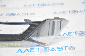Front bumper grille right Ford Fusion mk5 17-18 under fog lights LED gloss, with chrome molding, sand