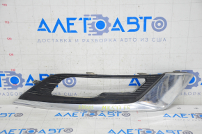 Front bumper grille right Ford Fusion mk5 17-18 under fog lights LED gloss, with chrome molding, sand