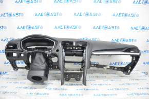 Torpedo front panel with AIRBAG Ford Fusion mk5 13-20 under start-stop, black overlays, insert under chrome