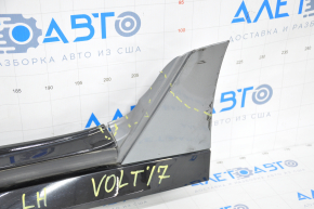 Left threshold Chevrolet Volt 16 - black with gray, dented, scratches, broken fasteners