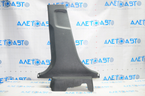 Center pillar trim lower left Hyundai Sonata 11-15 black, broken fastener, scratches
