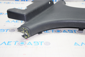 Center pillar trim lower left Hyundai Sonata 11-15 black, broken fastener, scratches