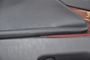 Door trim card rear left Lexus GS300 GS350 GS430 GS450h 06-06 black, mahogany leather tears, break, broken fastener