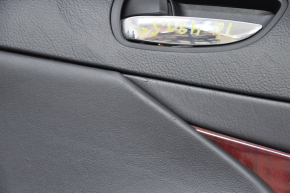 Door trim card rear left Lexus GS300 GS350 GS430 GS450h 06-06 black, mahogany leather tears, break, broken fastener
