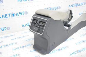 Console central armrest Subaru Forester 19-24 SK leather, black with gray, tears, scratches