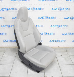 Passenger seat Tesla Model S 12-15 pre-rest, type 1, with airbag, electric, gray leather, worn