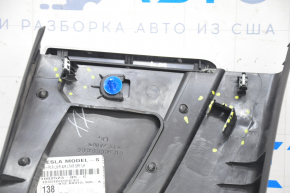 Center pillar trim lower left Tesla Model S 12-20 black, with gray insert, broken fastener