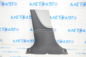 Center pillar trim lower left Tesla Model S 12-20 black, with gray insert, broken fastener