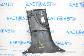 Center pillar trim lower right Tesla Model S 12-20 black, with gray insert, broken fastener