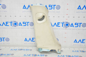 Upper center pillar trim, left belt, Tesla Model S 12-15 pre-rest, beige, fabric swelled, chemically treated