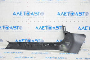Tesla Model S 12-20 front right door sill trim with chrome trim, scratches, broken crepe, bumps on chrome