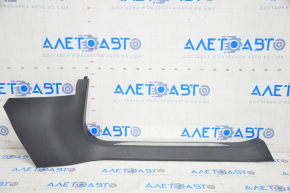 Tesla Model S 12-20 front right door sill trim with chrome trim, scratches, broken crepe, bumps on chrome