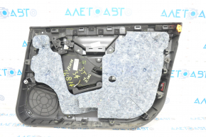 Door trim card front left Tesla Model S 12-15 pre-rest black, with gray insert, with backlight, swollen leather, bumps on chrome