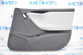 Door trim card front right Tesla Model S 12-15 pre-rest black, with gray insert, with backlight, tear