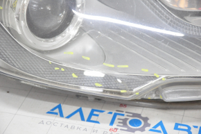 Headlight front right Tesla Model S 12-15 pre-restored complete, broken housing, crack on glass, scratches