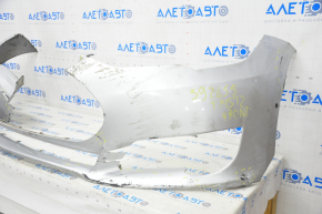 Front bumper bare Tesla Model S 12-15 pre-rest 6 sensors, gray, broken, scratches, no fragments, broken fastener