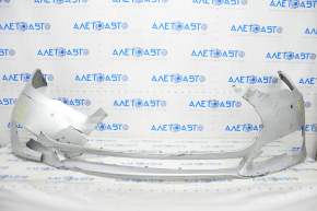 Front bumper bare Tesla Model S 12-15 pre-rest 6 sensors, gray, broken, scratches, no fragments, broken fastener