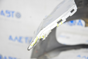 Front bumper bare Tesla Model S 12-15 pre-rest 6 sensors, gray, broken, scratches, no fragments, broken fastener