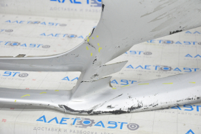 Front bumper bare Tesla Model S 12-15 pre-rest 6 sensors, gray, broken, scratches, no fragments, broken fastener