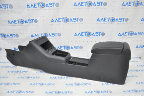 Central console armrest and cup holder VW Tiguan 09-18 leather black scratches, worn