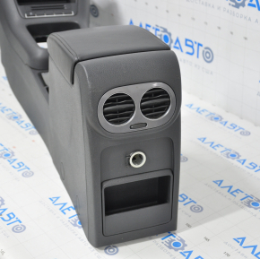 Central console armrest and cup holder VW Tiguan 09-18 leather black scratches, worn