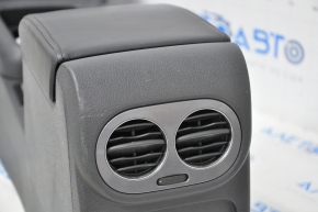 Central console armrest and cup holder VW Tiguan 09-18 leather black scratches, worn